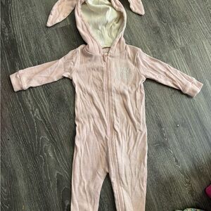 Little Bunny Pink Hooded One-Piece for baby girls